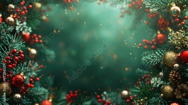Fototapeta Futuristic Holiday Fusion: Combining Christmas Cheer with Sci-Fi Gradient Wave Elements