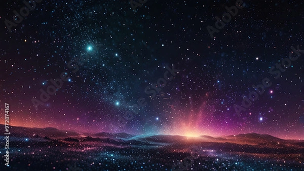 Obraz  Epic Space Wallpaper with Glitter 