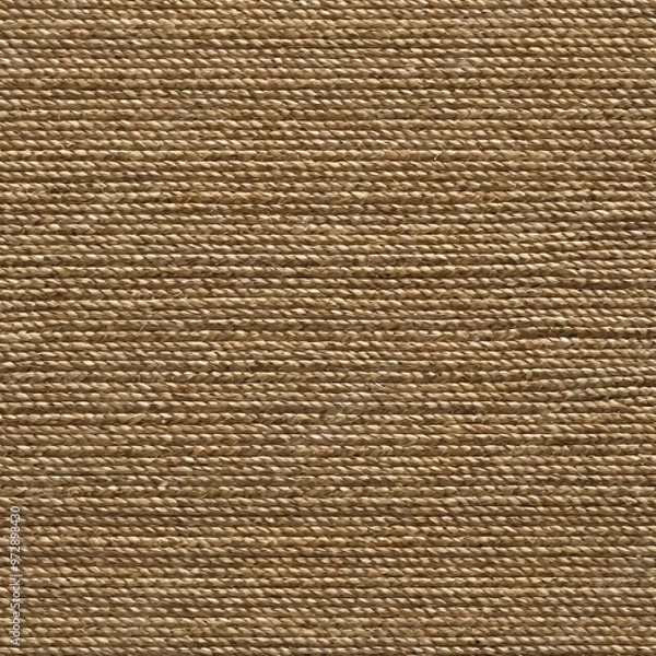 Fototapeta Close-up shot of brown fabric texture with visible threads and weave