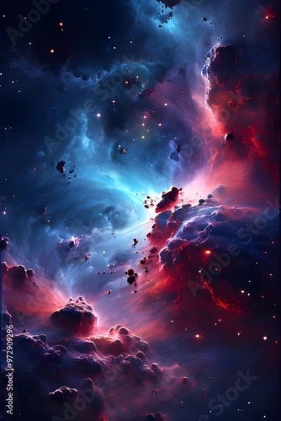 Fototapeta Colorful space galaxy cloud nebula. Stary night cosmos. Universe science astronomy. Supernova background wallpaper
