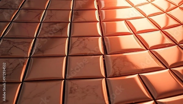 Fototapeta Abstract geometric patterns of reflective tiles creating a modern and sleek surface design for various applications, 3D Geometry texture, abstract cube background, wallpaper,created with generative ai