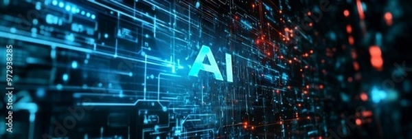 Fototapeta AI futuristic technology background vector