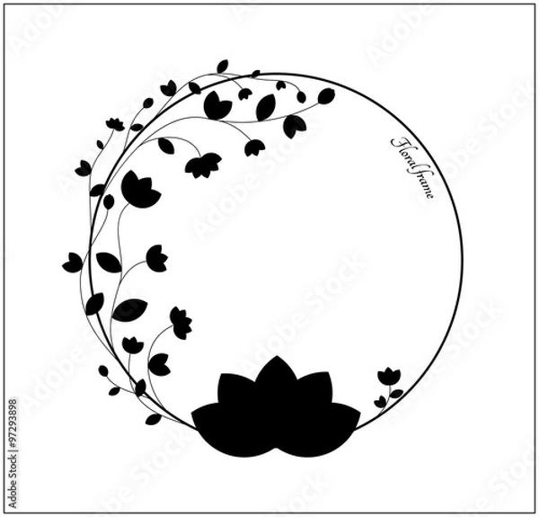 Obraz Vector elegant black and white floral frame