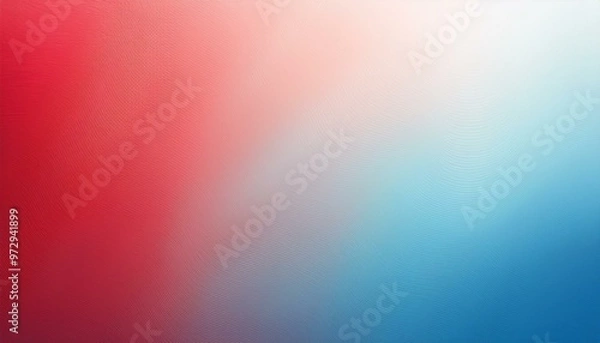 Obraz A smooth, abstract gradient blending red, white, and blue hues. Suitable for backgrounds, patriotic themes, digital art, design projects, or marketing materials.