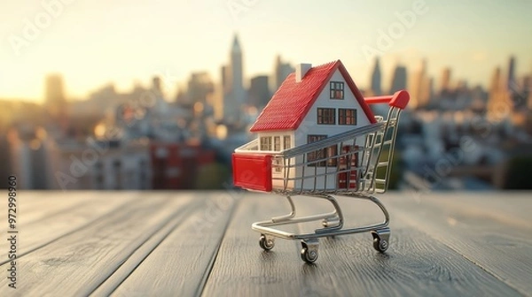 Obraz The House in a Shopping Cart