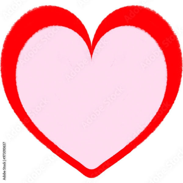 Fototapeta Mini Heart Red Heart Cute Doodle Illustration