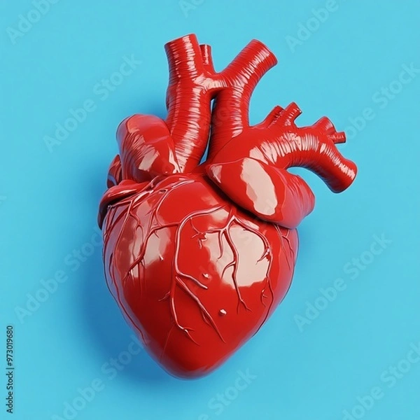Obraz A red heart-shaped pepper isolated on a white background