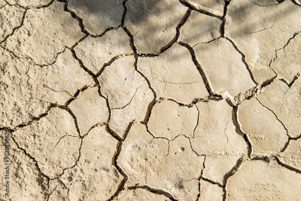 Obraz close up of cracked desert ground texture
