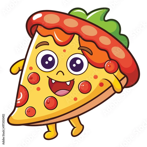 Fototapeta Watercolor vector of Neapolitan pizza, isolated on a white background, Neapolitan pizza vector