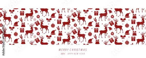 Fototapeta Happy new year and Merry Christmas, xmas, abstract background, vector in white background