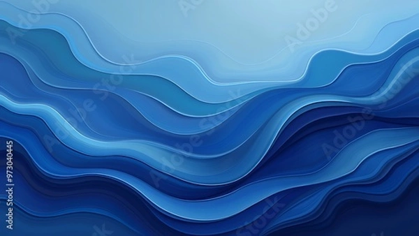 Fototapeta Swirling blend of deep blue and turquoise hues, creating a fluid and dynamic abstract design. Ideal for use in artistic projects, backgrounds, or visual effects.