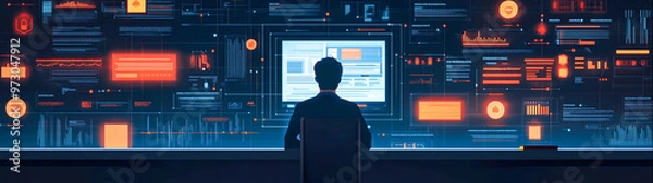 Obraz Cybersecurity Awareness Training Infographic: Engaging Visual Elements Explaining Key Concepts