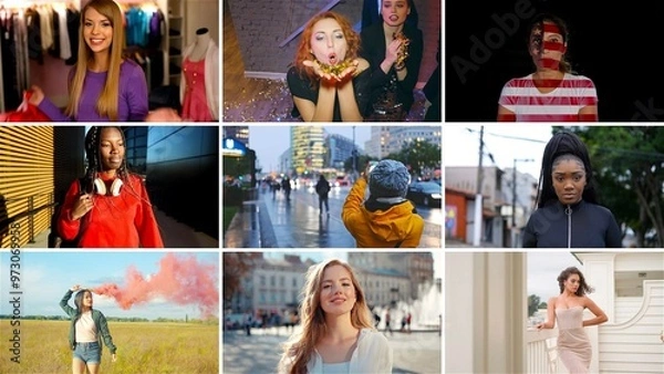 Obraz Split Screen Shots 9 Media 