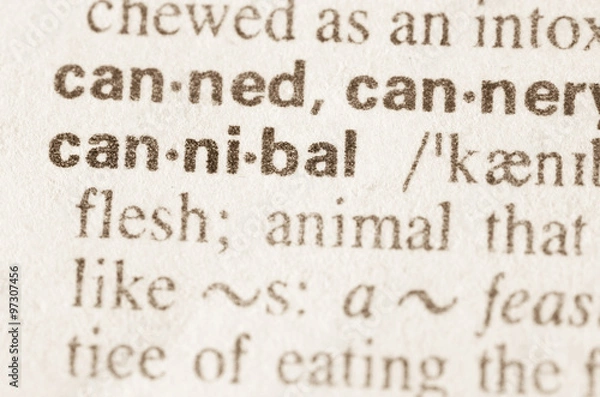 Obraz Dictionary definition of word cannibal