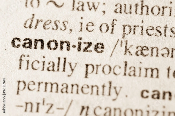 Obraz Dictionary definition of word canonize