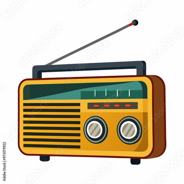 Obraz retro radio isolated on white