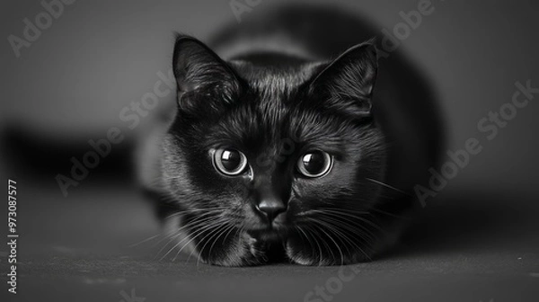 Obraz Celebrate Black Cat Honor Day by recognizing the beauty and mystery of black cats.