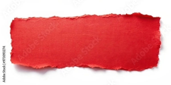 Obraz Realistic red torn open paper with copy space for message or design