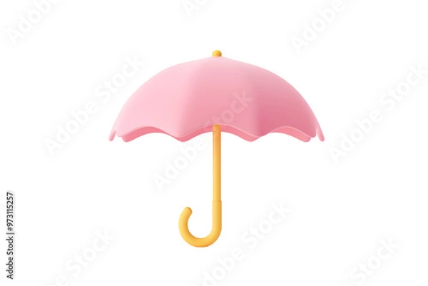 Fototapeta Minimalistic Cartoonish Flat Matte Umbrella Icon | Isolated on Transparent & White Background | PNG File with Transparency