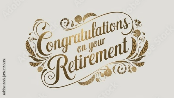 Fototapeta Elegant Retirement Congratulations with Decorative Elements