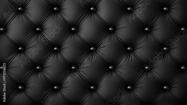 Fototapeta Elegant Black Tufted Leather Background