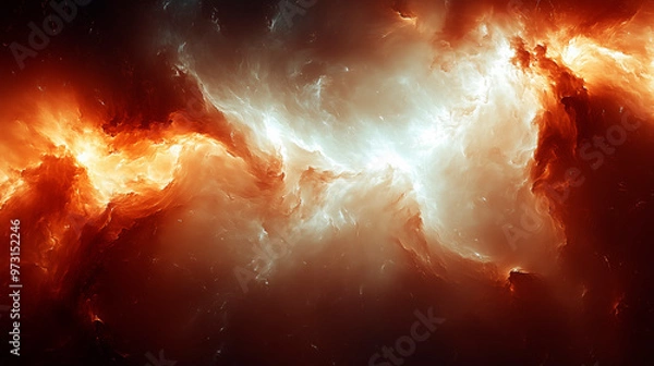 Obraz Fiery cosmic scene symbolizing the chaos and turmoil of the Apocalypse and End Times