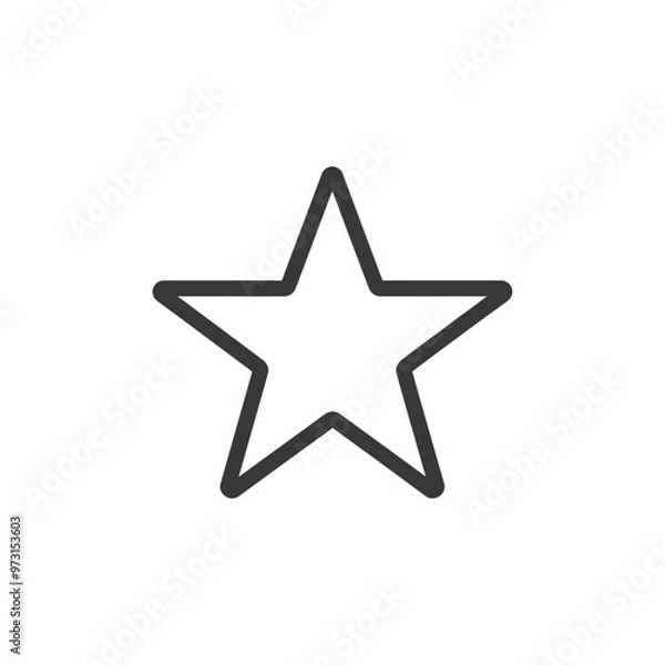Fototapeta A simple black outlined star icon