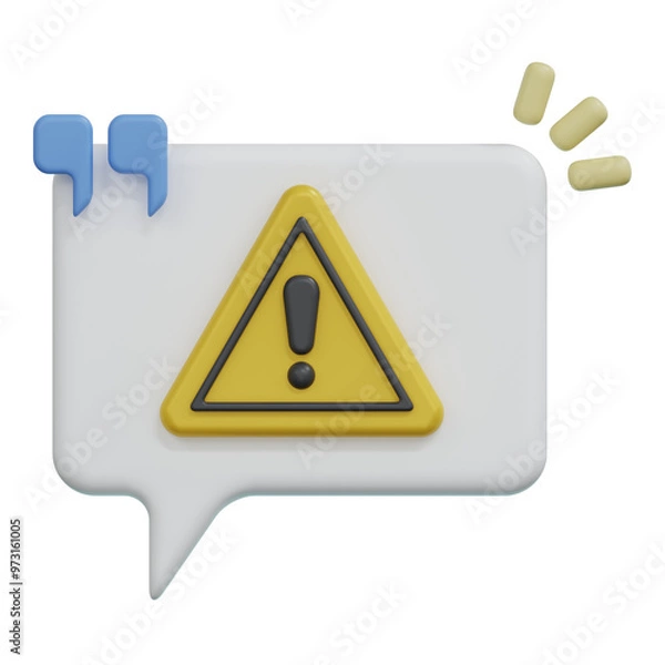 Fototapeta speech bubble interruption 3d render illustration