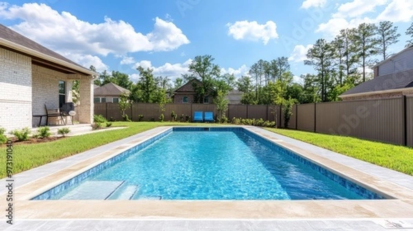 Obraz Newly Constructed Rectangular Swimming Pool. AI generated illustration