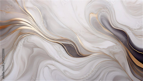 Obraz 淡いホワイトに、薄くマーブル模様が流れるような無地背景。