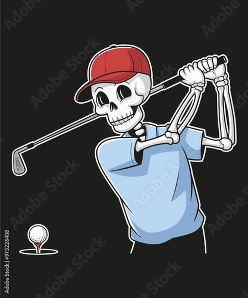 Obraz Golfing Skull