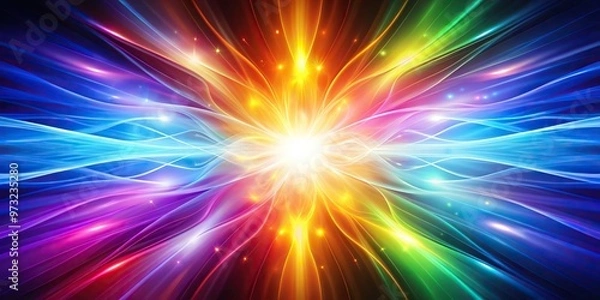 Fototapeta Abstract shiny colorful energy background Silhouette