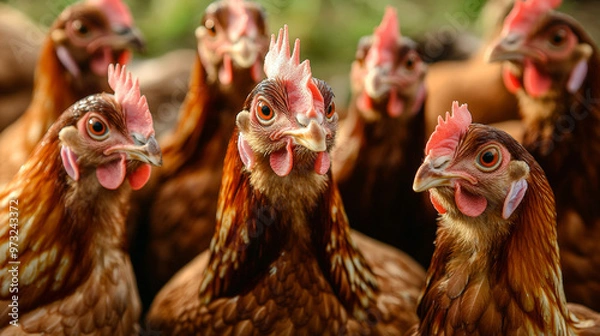 Fototapeta These are chickens raised for meat, sold individually or in bulk. They're either raised conventionally or organically, meaning they may or may not have been genetically modified.