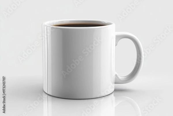 Fototapeta Coffee Mug Mockup on Isolated Background created with Generative AI