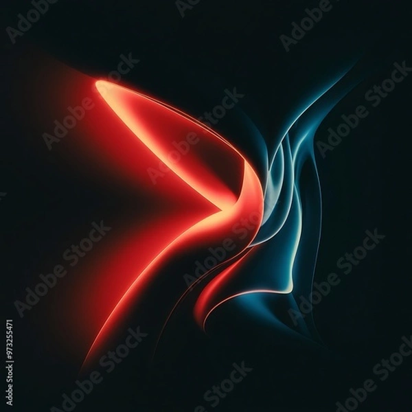 Fototapeta The frame shows an abstract on a black background, isolated. One edge of the frame is illuminated by fire, light. Creating a smooth transition, a gradient. Used for screensavers, backgrounds. Macro.