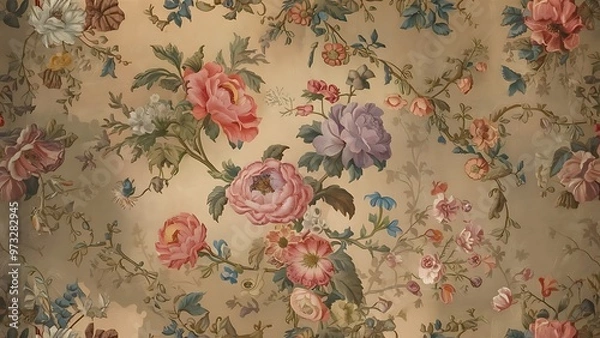 Fototapeta Vintage floral background