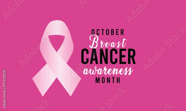 Fototapeta Breast cancer awareness month in october with pink ribbon as a symbol of support and solidarity