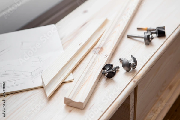 Fototapeta cabinetmaking with cutter