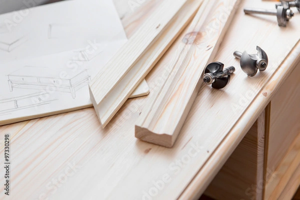 Fototapeta cabinetmaking with cutter