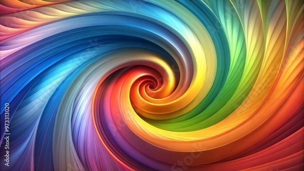 Obraz Spiraling Rainbow Vortex, Colorful Swirl