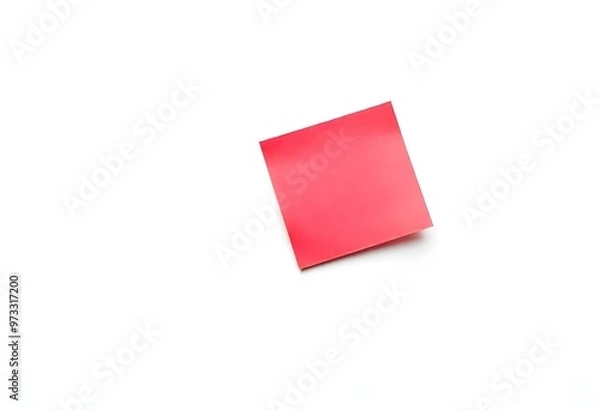 Fototapeta red post-it note isolated on an unblemished white surface create with ai