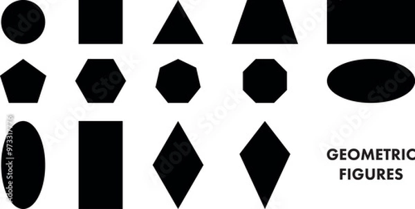 Obraz Zestaw kształtów. Grafika wektorowa figury geometryczne.