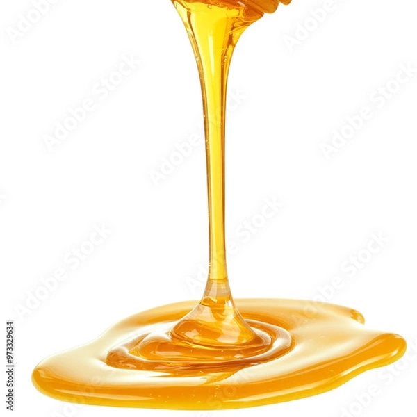Obraz Honey drizzling from a spoon in light isolated transparent