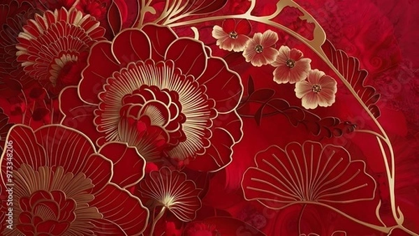 Fototapeta Design of red wallpaper texture as a background