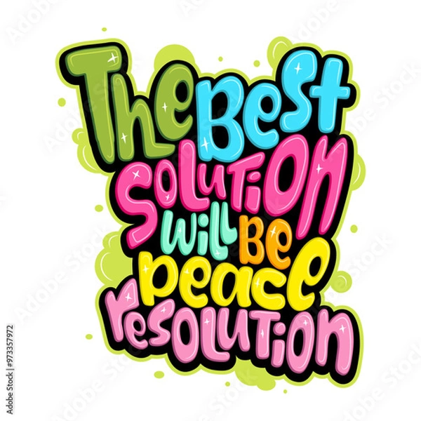 Obraz the best solution will be peace resolution typography