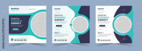 Obraz Digital business marketing agency promotion social media bundle web banner instagram post template