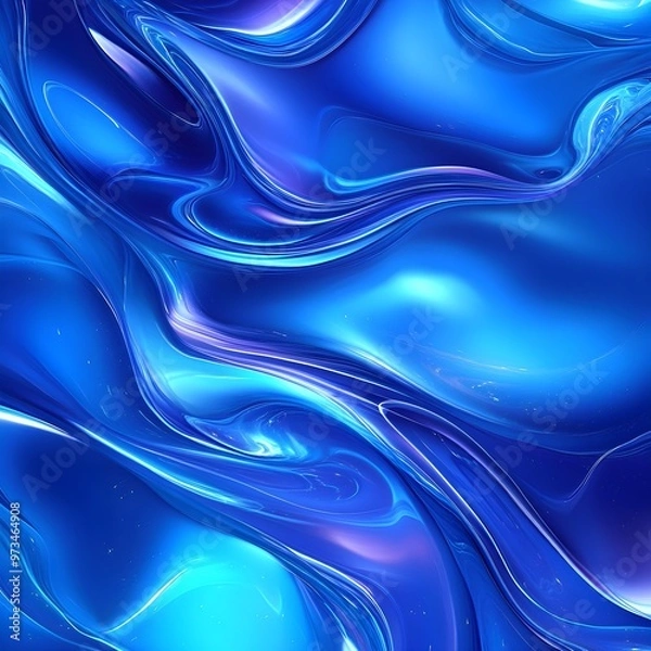 Fototapeta Fluid Dynamics Create Stunning Deep Sea Marble Patterns in Abstract Background