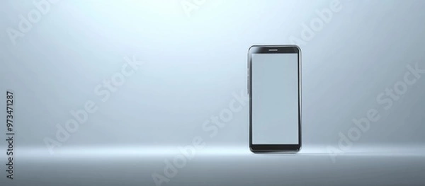 Fototapeta Smartphone advertisement featuring a mobile device against a sleek white background