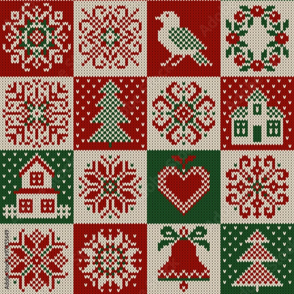 Obraz knitted background with snowflakes