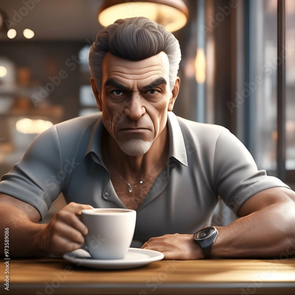 Obraz Older man at Cafe